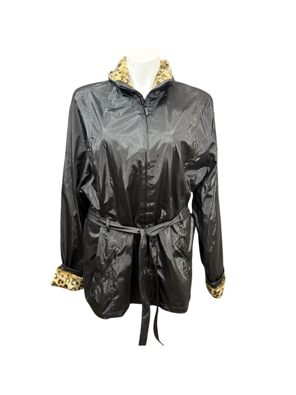 Women's Endurance Marcelle Renee Jacket Size 3X Black with Leopard Faux Fur